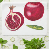 Autumn Pomegranates Waterverf schilderen Theedoek (Gevouwen)
