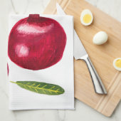 Autumn Pomegranates Waterverf schilderen Theedoek (Quarter Fold)