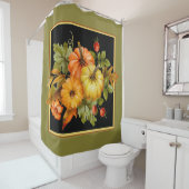 Autumn pomkins en eikenbladeren douchegordijn (In situ)