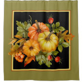 Autumn pomkins en eikenbladeren douchegordijn (Voorkant)