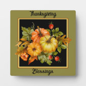 Autumn pomkins en eikenbladeren fotoplaat (Voorkant)