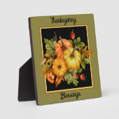 Autumn pomkins en eikenbladeren fotoplaat (Voorkant)