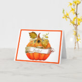 Autumn pompoen aanpasbaar briefkaart (Gele Bloem)