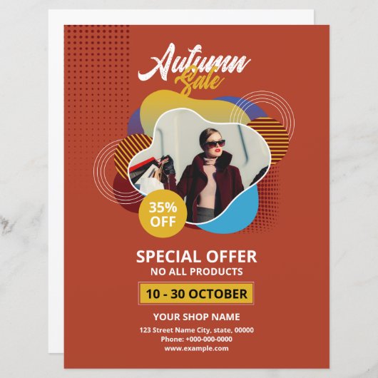 Autumn Promotional Sale Flyer Sjabloon (Voorkant / Achterkant)