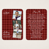 Autumn Pset Funeral 3 Foto Memorial Prayer Kaart (Voorkant /achterkant)