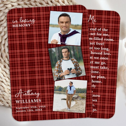 Autumn Pset Funeral 3 Foto Memorial Prayer Kaart