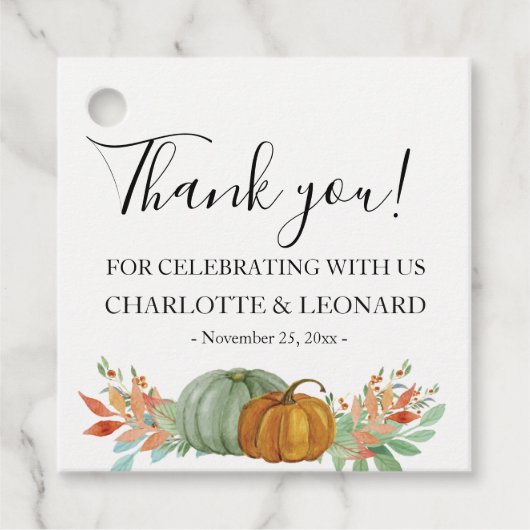 Autumn Pumkins Dank u label (Voorkant)