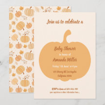 Autumn Pumpkin and Leaf Pastel Baby shower