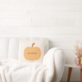 Autumn Pumpkin and Leaf Pastel Custom Name Kussen