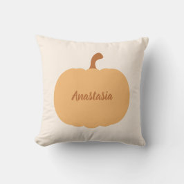 Autumn Pumpkin and Leaf Pastel Custom Name Kussen