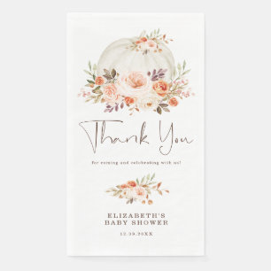 Autumn Pumpkin Baby shower Blush Abrikozenbloem Servet