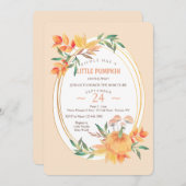 Autumn Pumpkin Baby shower Invitation Kaart (Voorkant / Achterkant)