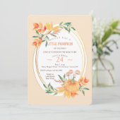 Autumn Pumpkin Baby shower Invitation Kaart (Staand voorkant)