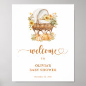 Autumn Pumpkin baby shower Welkomstbord Poster (Voorkant)