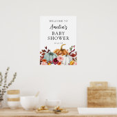 Autumn Pumpkin Baby shower Welkomstschuimbord Poster (Keuken)
