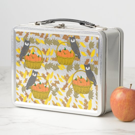 Autumn Pumpkin Back To School Kids Lunch Box (In situ)