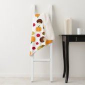 Autumn Pumpkin Berries Chestnut Pattern Sherpa Deken (In situ)