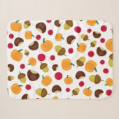Autumn Pumpkin Berries Chestnut Pattern Sherpa Deken (Voorkant (horizontaal))