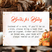 Autumn Pumpkin Books for Baby Card Baby Shower Informatiekaartje