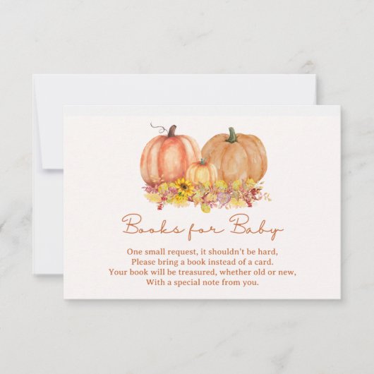 Autumn Pumpkin Books for Baby Card – Boho Fall Bedankkaart (Voorkant)