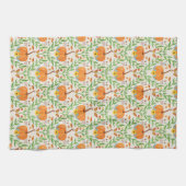 Autumn Pumpkin Botanical Design Theedoek (Horizontaal)