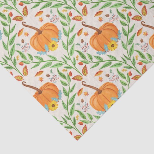 Autumn Pumpkin Botanical Design Tissuepapier (Detail)
