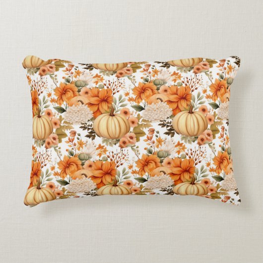 Autumn Pumpkin Bouquet Design Accent Kussen (Voorkant)