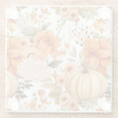 Autumn Pumpkin Bouquet Design Glazen Onderzetter (Achterkant)