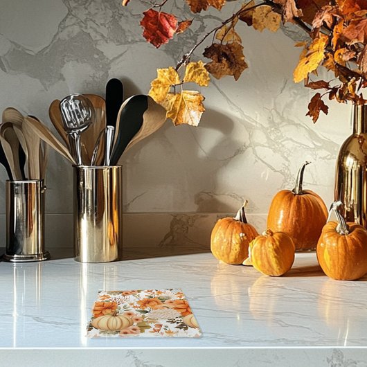 Autumn Pumpkin Bouquet Design Glazen Onderzetter