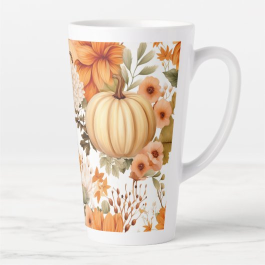Autumn Pumpkin Bouquet Design Latte Mok (Rechts)