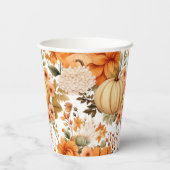Autumn Pumpkin Bouquet Design Papieren Bekers (Achterkant)
