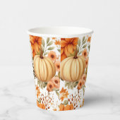 Autumn Pumpkin Bouquet Design Papieren Bekers (Rechts)