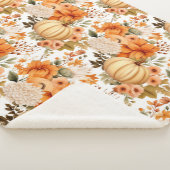 Autumn Pumpkin Bouquet Design Sherpa Deken (3/4)