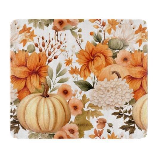 Autumn Pumpkin Bouquet Design Snijplank (Voorkant)