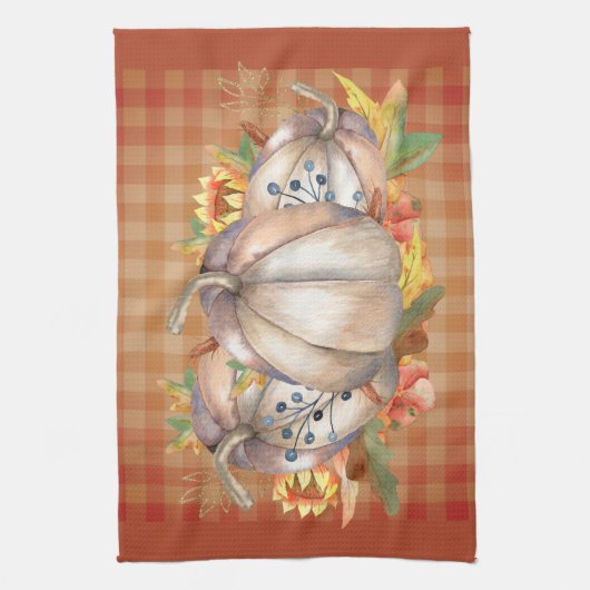 Autumn Pumpkin Bouquet Theedoek (Verticaal)