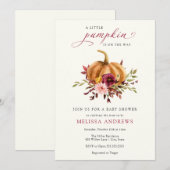 Autumn Pumpkin Bourgondië Foliage Baby shower Kaart (Voorkant / Achterkant)