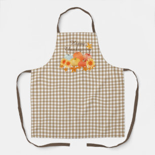 Autumn Pumpkin Brown Gingham Schort