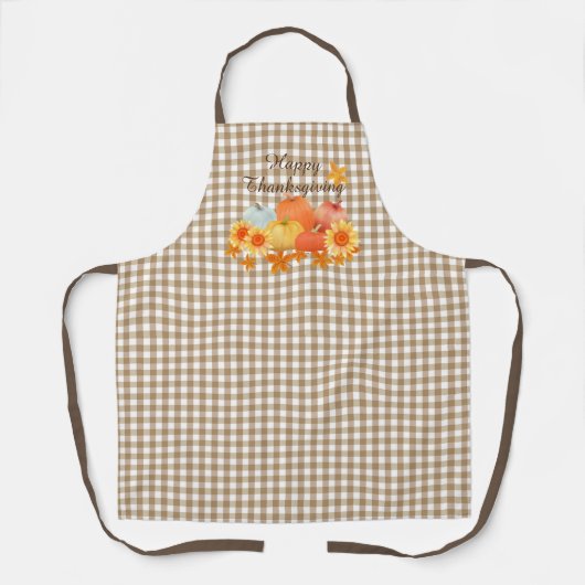 Autumn Pumpkin Brown Gingham Schort (Voorkant)