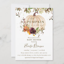 Autumn Pumpkin Burgundy Oranje Floral Baby shower