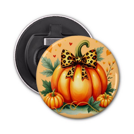 Autumn Pumpkin Button Flesopener (Voorkant)