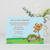 Autumn Pumpkin Cart Kaart (Staand voorkant)