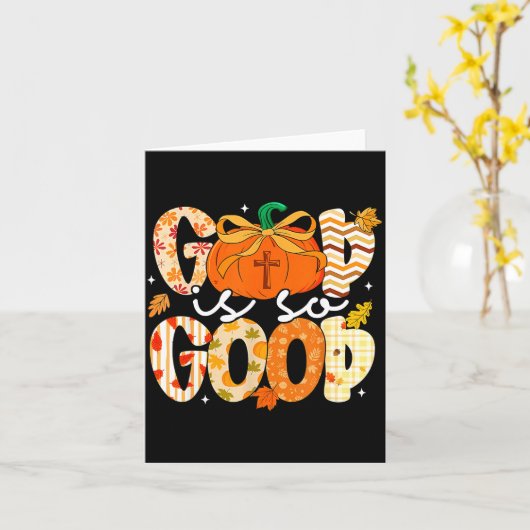 Autumn Pumpkin Christian Thanksgiving Faith God Is Kaart (Gele Bloem)