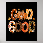 Autumn Pumpkin Christian Thanksgiving Faith God Is Poster (Voorkant)