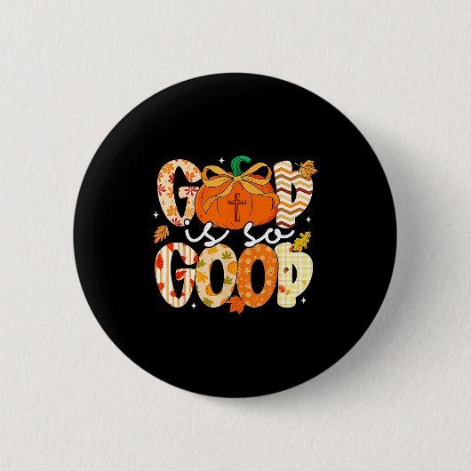 Autumn Pumpkin Christian Thanksgiving Faith God Is Ronde Button 5,7 Cm (Voorkant)