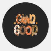 Autumn Pumpkin Christian Thanksgiving Faith God Is Ronde Sticker (Voorkant)