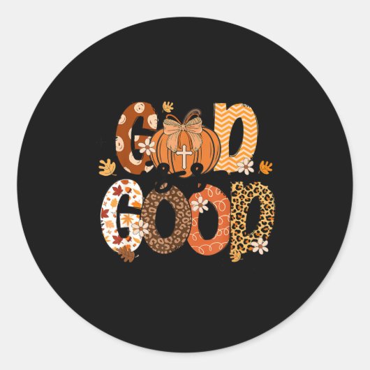 Autumn Pumpkin Christian Thanksgiving Faith God Is Ronde Sticker (Voorkant)