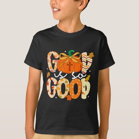 Autumn Pumpkin Christian Thanksgiving Faith God Is T-shirt (Voorkant)