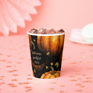 Autumn Pumpkin Custom Halloween Papieren Kopjes Bekers