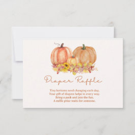 Autumn Pumpkin Diaper Raffle Card – Boho Fall Bedankkaart