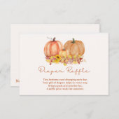 Autumn Pumpkin Diaper Raffle Card – Boho Fall Bedankkaart (Voorkant / Achterkant)